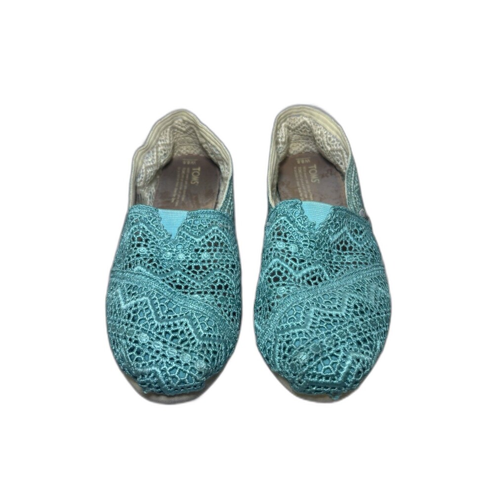 TOMS Women's Shoes Size 8.5 Baltic Dip-Dyed Crochet Lace Slip-On Wmn Classics